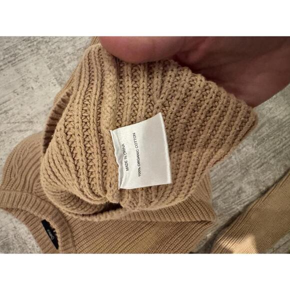 Quince 100% Organic Cotton Fisherman Sweater Camel S - Picture 4 of 5